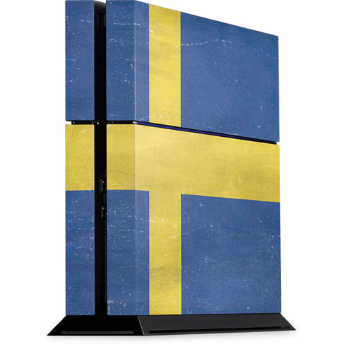 Sweden Flag Distressed PlayStation PS4 Skins